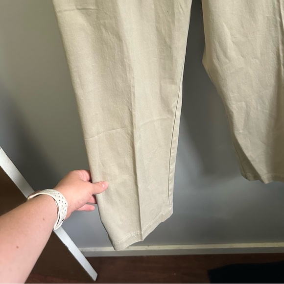 Lands End Direct Merchants Pants in Khaki Beige Size 16 | 100% Cotton, Creased - Picture 2 of 12